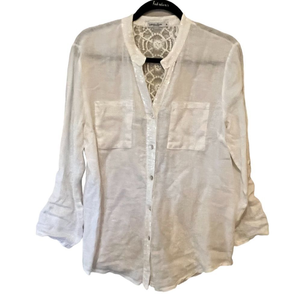 Angela Mara Linen Blouse